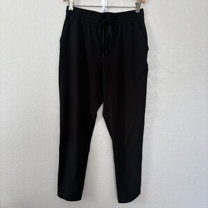 Tahari Women's Size Medium Black Drawstring Curved Hem Jogger Pants with Pockets